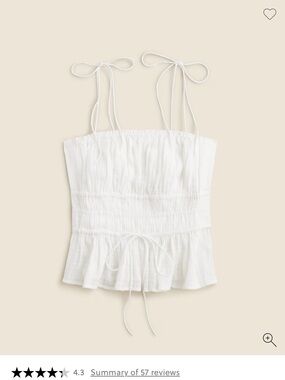 J Crew Clio Top. White gauzy tank for summer.
